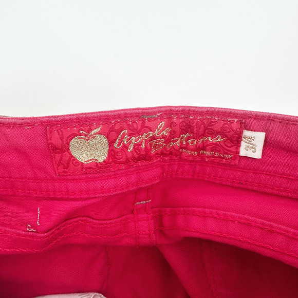 VTG Y2K 90s Apple Bottom Jean Bermuda Shorts Size 3/4 Low Rise Stretch Fuchsia - Picture 8 of 11